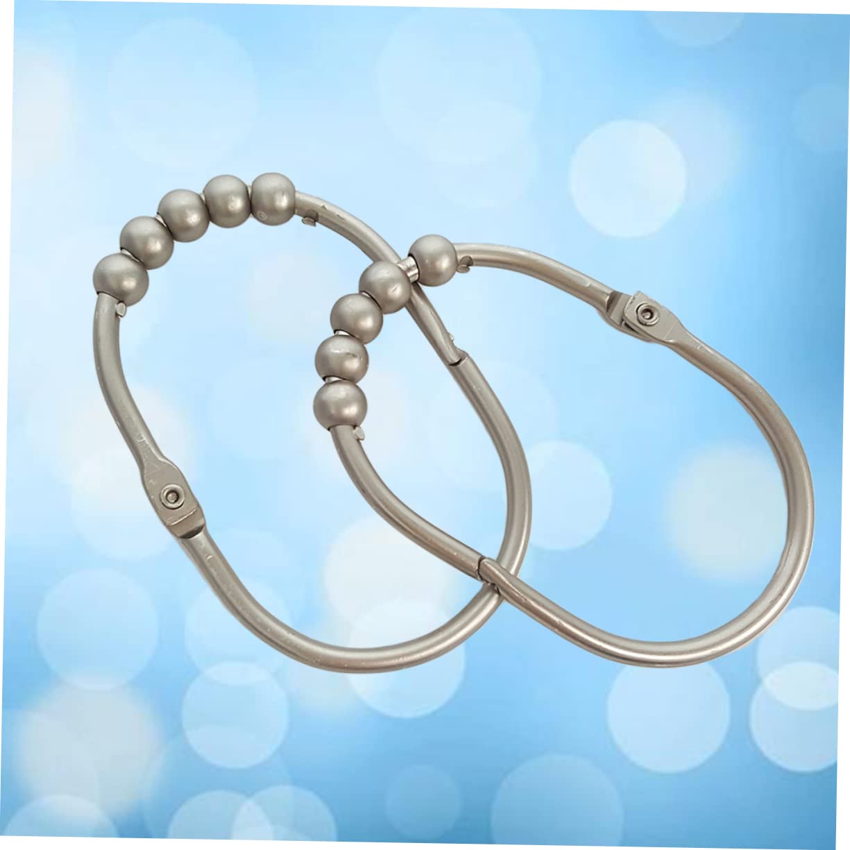 Ciieeo 12PCS Heavy Duty Shower Curtain Rings Rustproof Hooks for Smooth Gliding Easy Installation for Standard Shower Rods Nickel Color