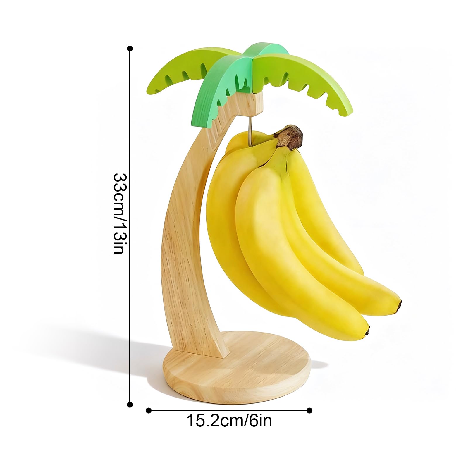 Bananenhalter, 1 Stücke Holz Bananenständer mit Standfuß Bananenhaken Bananenhalter für die Küche zum Aufhängen von Bananen, Weintrauben, Tomaten und anderem Obst stabiler Obstständer
