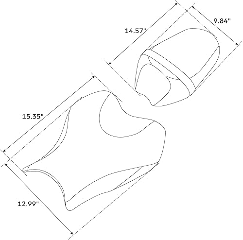 Miniatura 4 de TCT-MOTORPARTS Asiento delantero del conductor y del pasajero trasero para Suzuki GSXR1000 2009-2016 (negro y azul #1)
