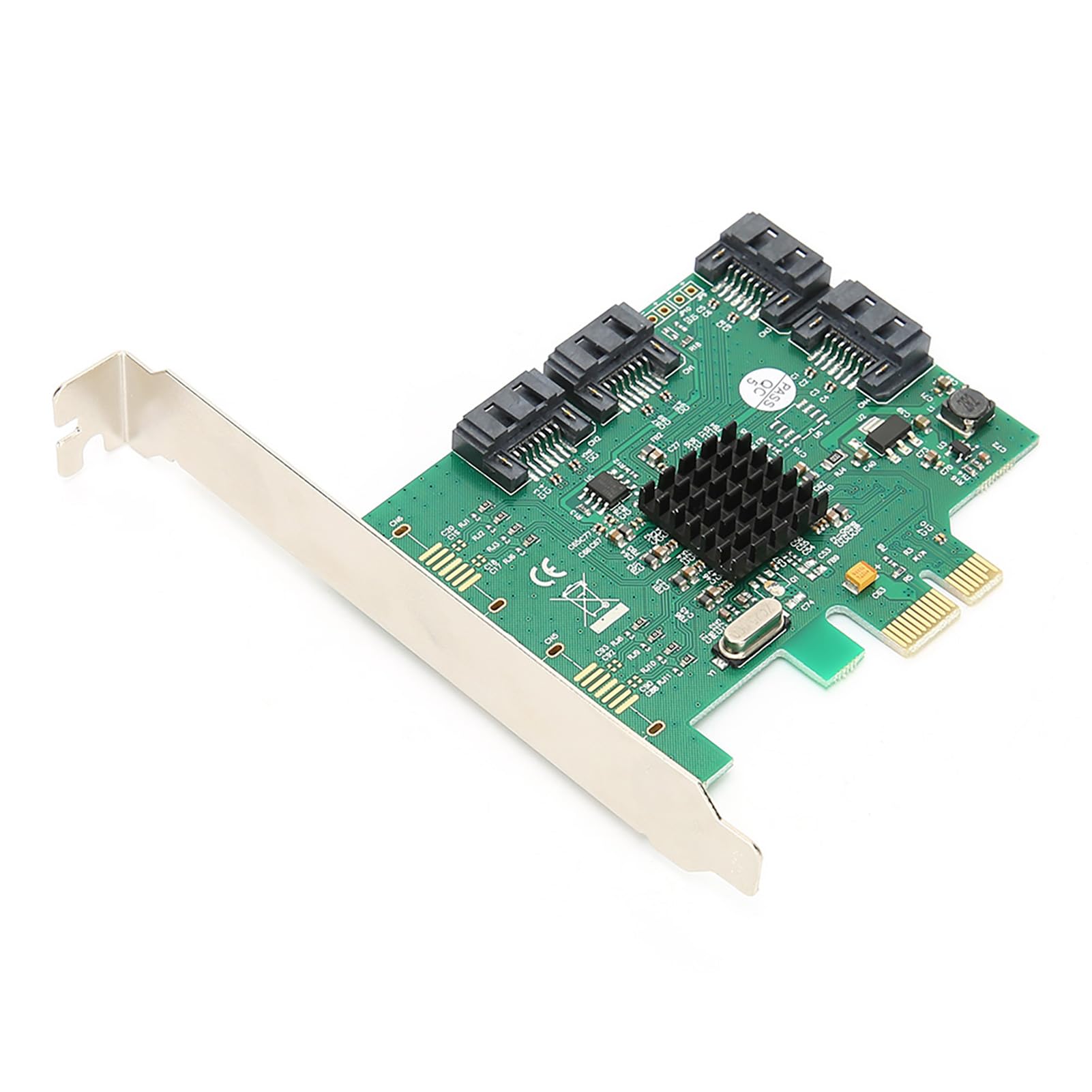 Festplatten-Erweiterungskarte PCIE SATA III 88SE9215 Zubehör für tragbare Computer 6 Gbit/s 2.0-Kanal-Adapterkarte 4 Ports unterstützt RAID-Funktion für Desktop-Computer PC Metall