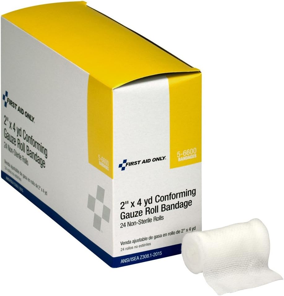 First Aid Only 5-6600 Stretch Gauze Bandage, 4-Yard Stretched Length x 2-Inch Width (Box of 24)