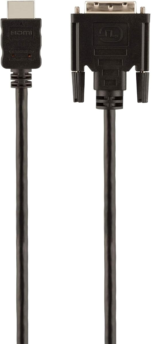 Cable de pantalla HDMI a DVI, 6 pies | Conecta dispositivos HDMI a monitores y pantallas DVI, compatible con PC, computadora portátil y consola de juegos