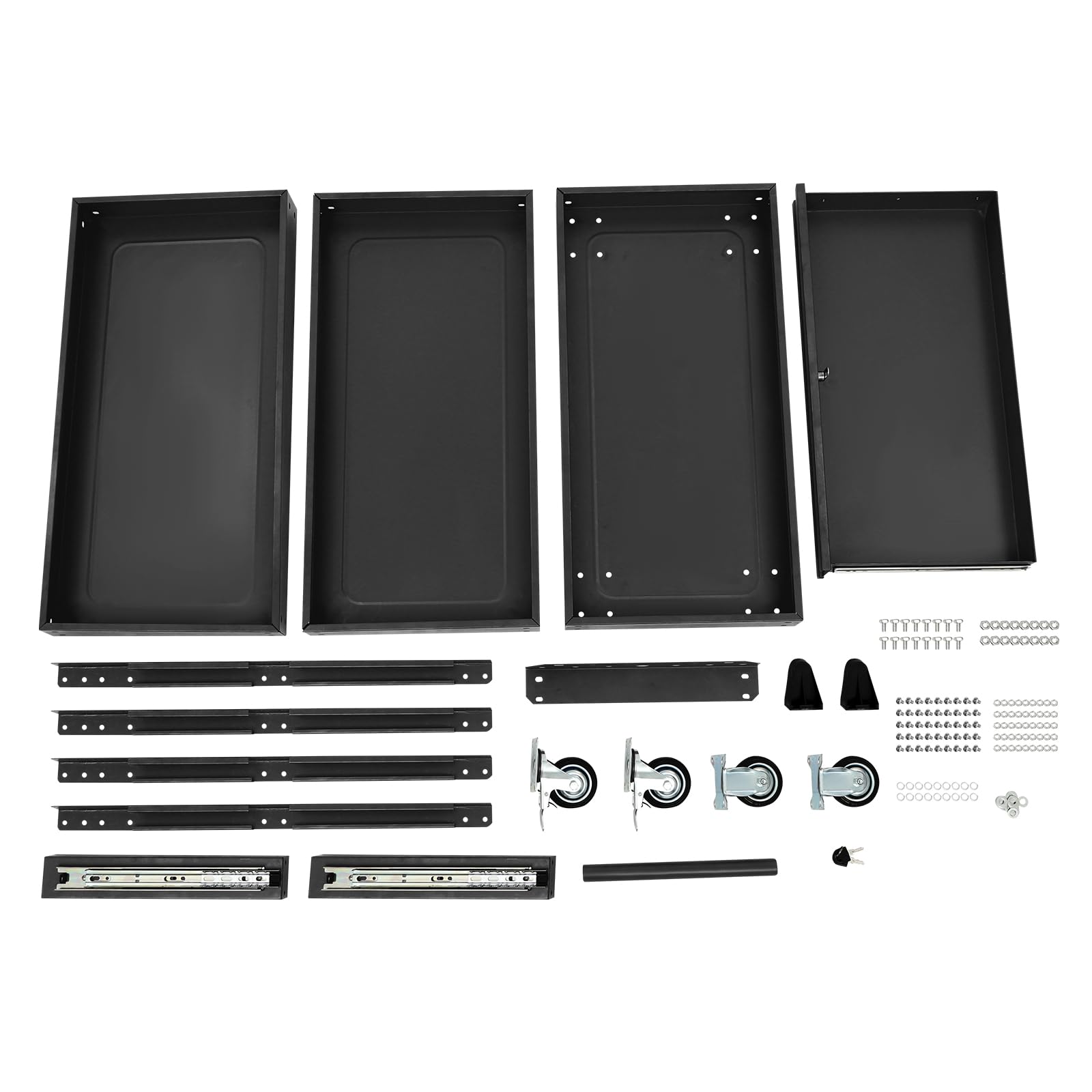 Carro de herramientas con ruedas y 3 plataformas de carga, con capacidad de carga hasta 150 kg, para todos los entornos, 76.3 x 35.3 x 83.5 cm, Negro HarBin-Star - Carro de herramientas
