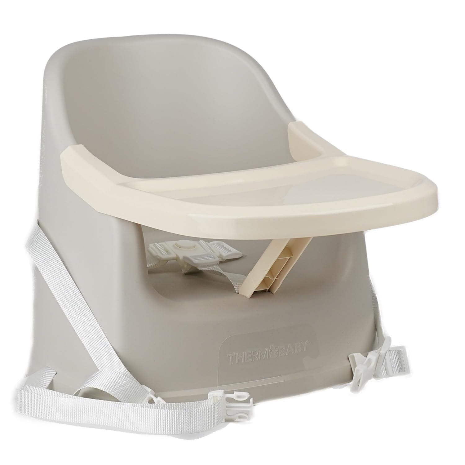 THERMOBABY - Rehausseur De Chaise YOUPLA - De 6 Mois À 3 ans - Tablette Amovible - Léger - Compact- Gris Velours - Fabriqué en France