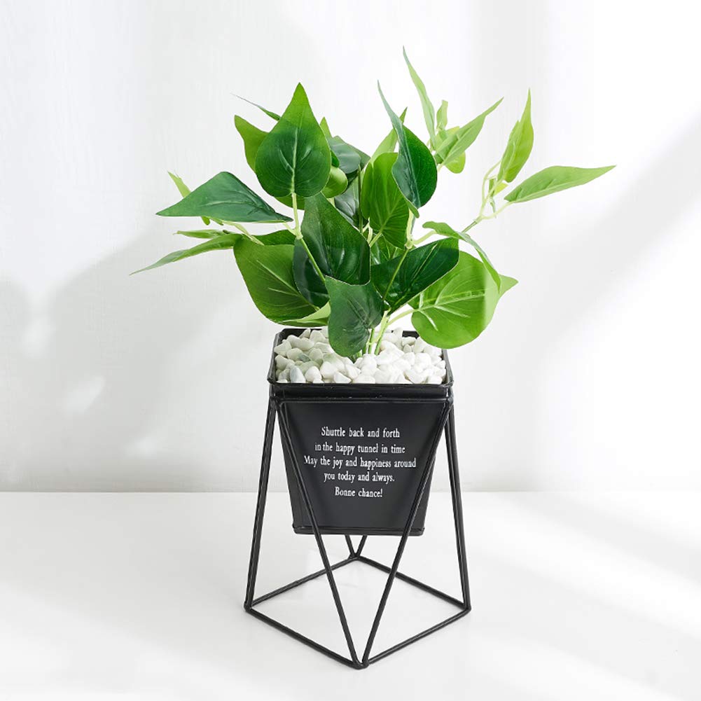 Bonsai artificiel en fer forgé géométrique pour décoration de bureau