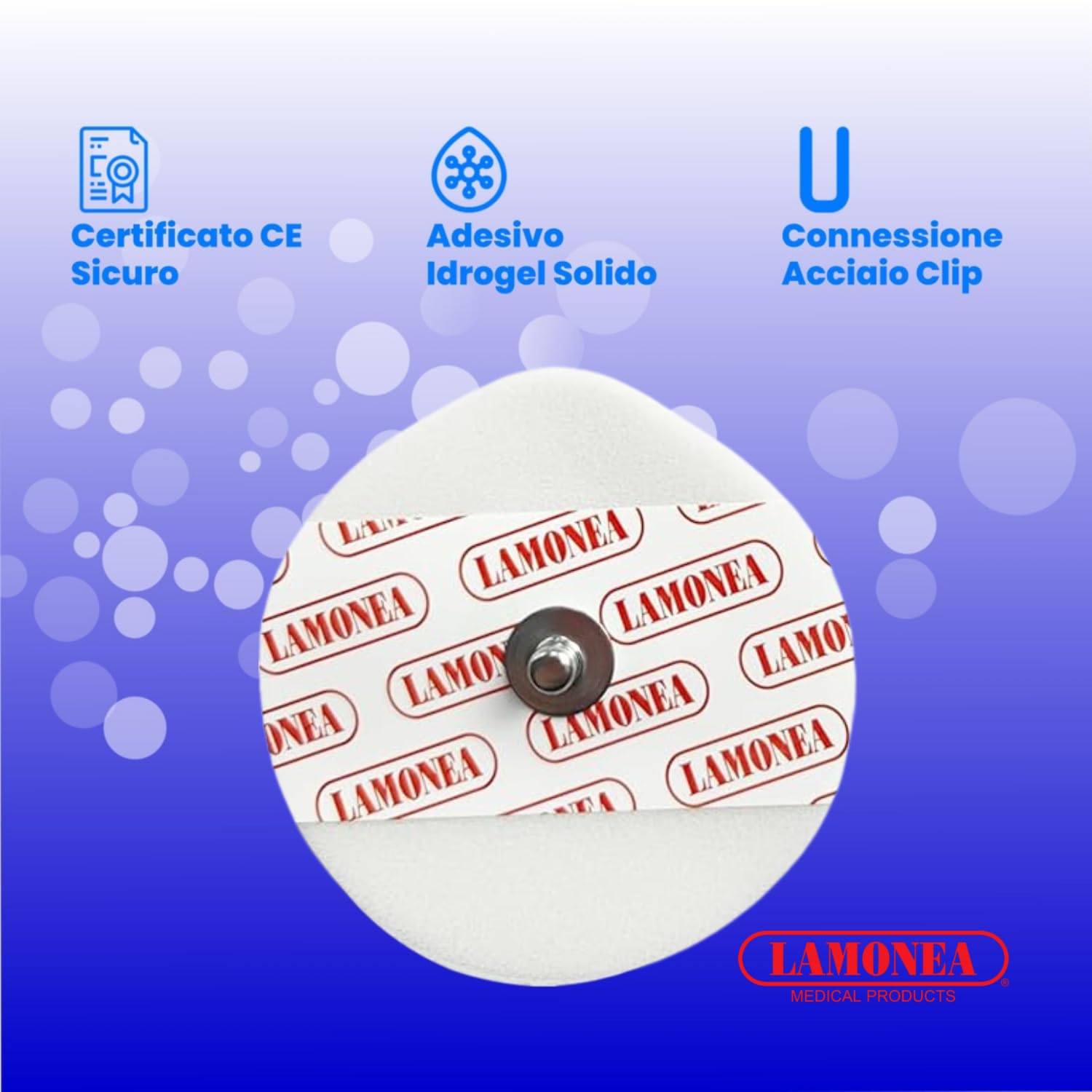 SC47 kit 1200 Elettrodi ECG Monouso, Certficato CE - 42x45mm per Elettrostimolatore a Bottone - Radiotrasparente ovale, connessione clip in carbonio, sensore Ag/AgCI (24 buste da 50) - SC47