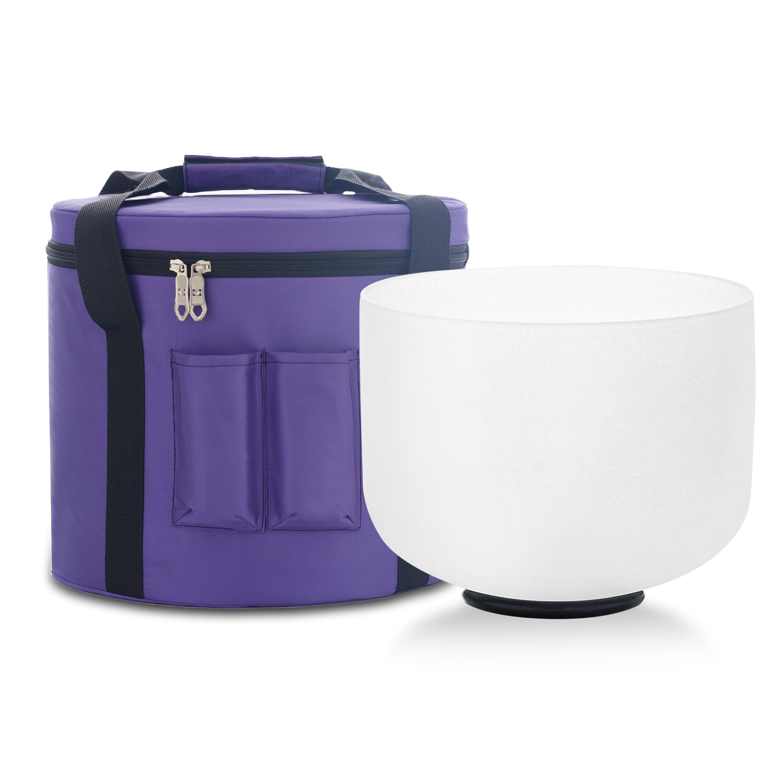 KVKA 12 Inch Crystal Singing Bowl C Note Root Chakra with Carrying Case,Suede Striker (12 Inch, C Note)