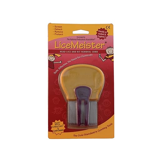 LiceMeister - Peine de extracción de piojos y liendres 1 peine de piojos aprobado por la escuela acero inoxidable herramienta de limpieza incluida