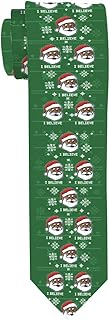 Funny Christmas Tie for Men I Believe Black Santa Gifts for Christmas African American Santa Necktie