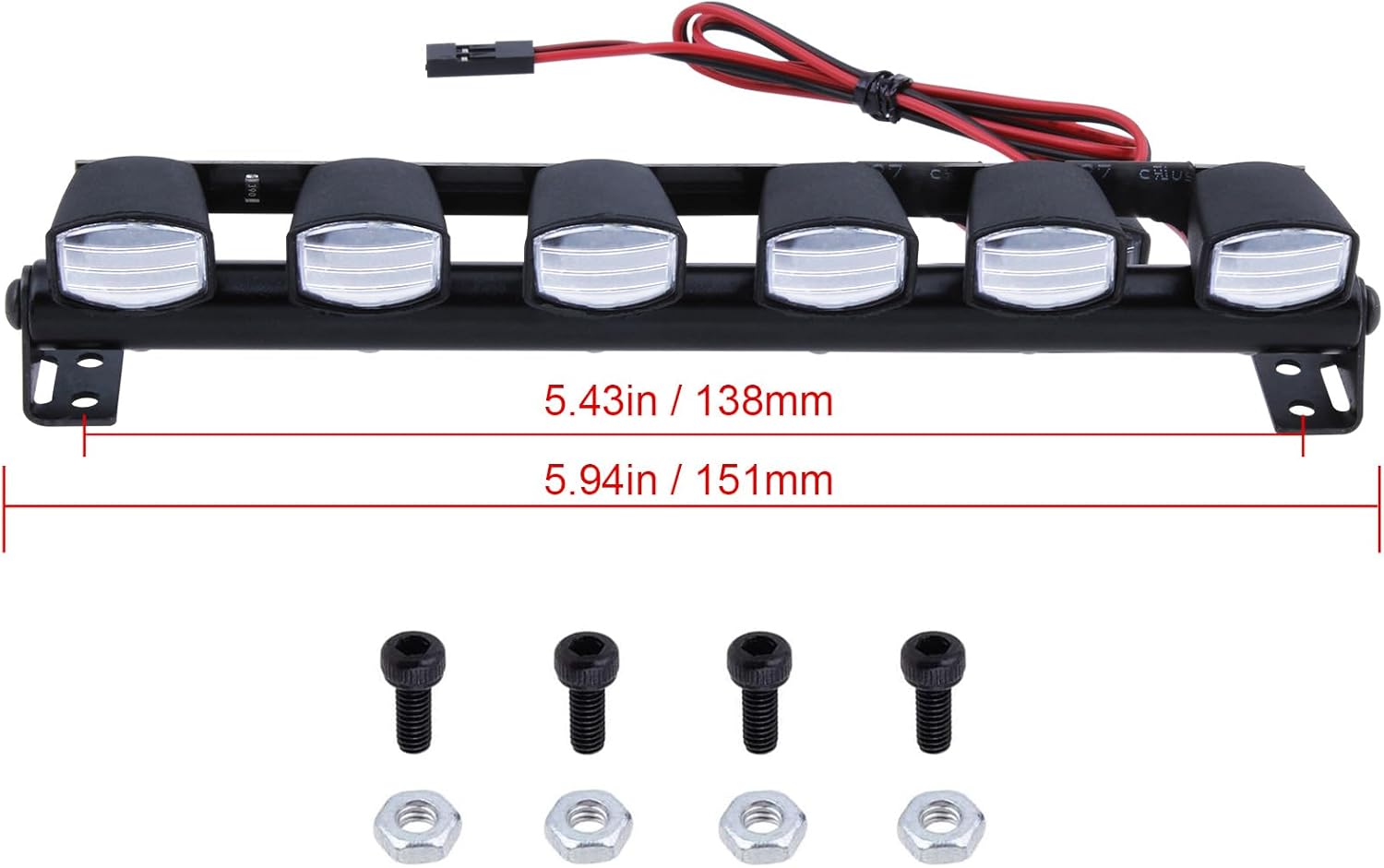HobbyPark RC Car Light Bar Kit 6 LEDs Body Shell Roof Lights for 1/10 RC Crawler Car Truck Accessories