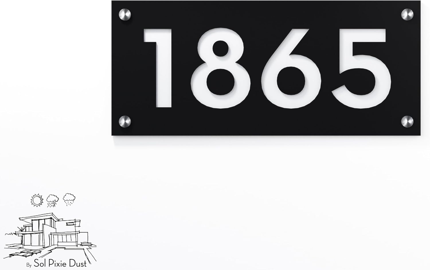 Modern House Numbers Acrylic Address Plaques. Font style options