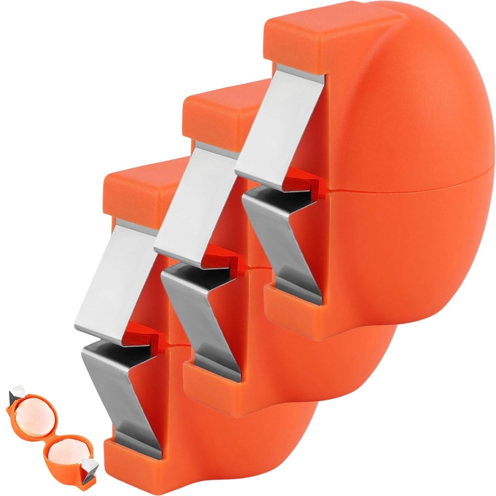 2026 Egg Shell Opener,2026 Kitchen Gadgets,Egg Peeler for Hard Boiled Eggs,Stainless Steel Egg Cracker Tool,Multifunctional Eggs Separator for Raw and Hard Boiled Eggs Peeler Shell Remover (3*Orange)