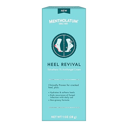 Mentholatum Heel Revival, tratamiento de reparación persistente del talón agrietado, crema antifúngica de tolnaftato al 1%, tratamiento antifúngico