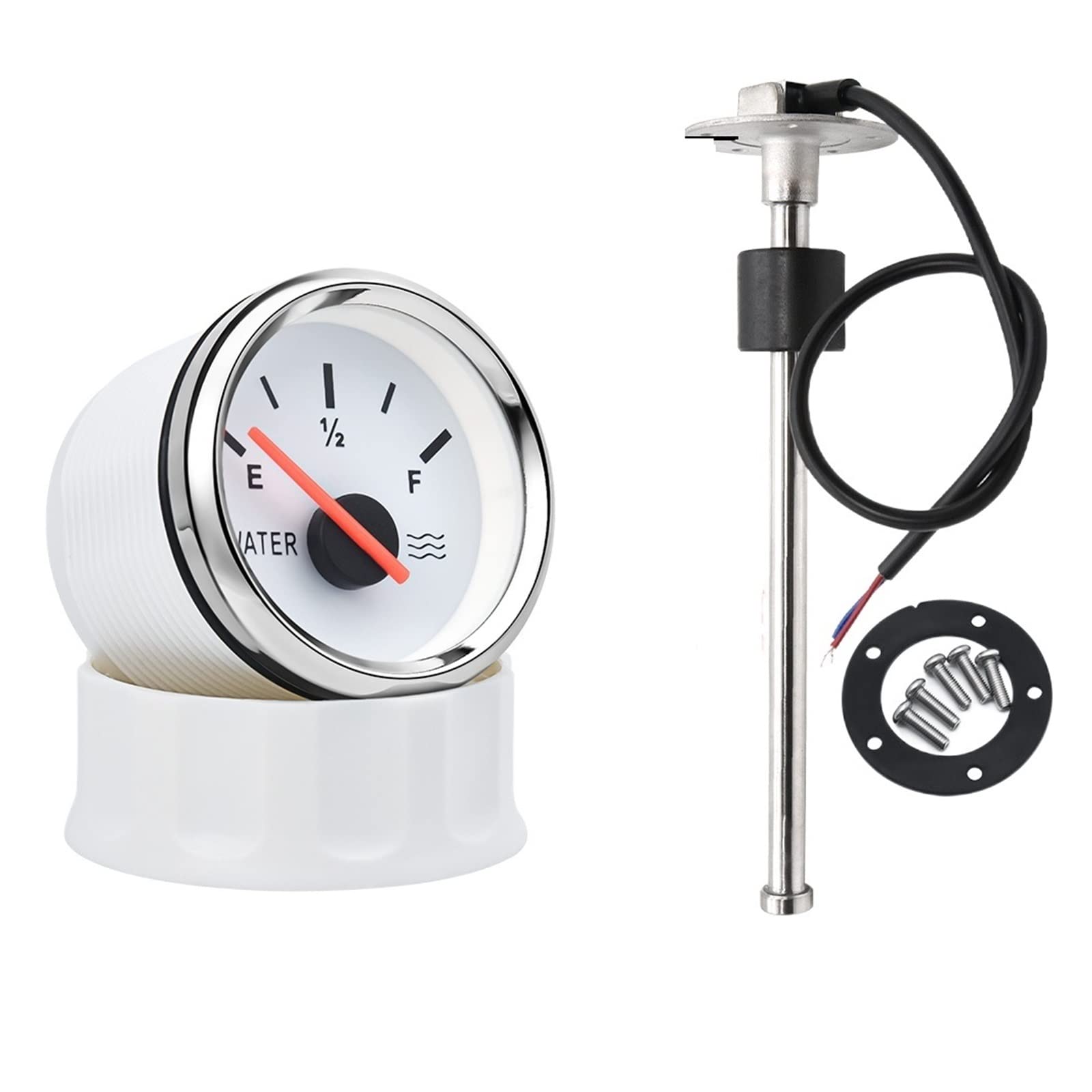 Sensor de nivel de líquido, Indicador de nivel agua 52MM con Sensor 1200mm 0-190ohm tanque líquido(1200mm with WS Gauge)