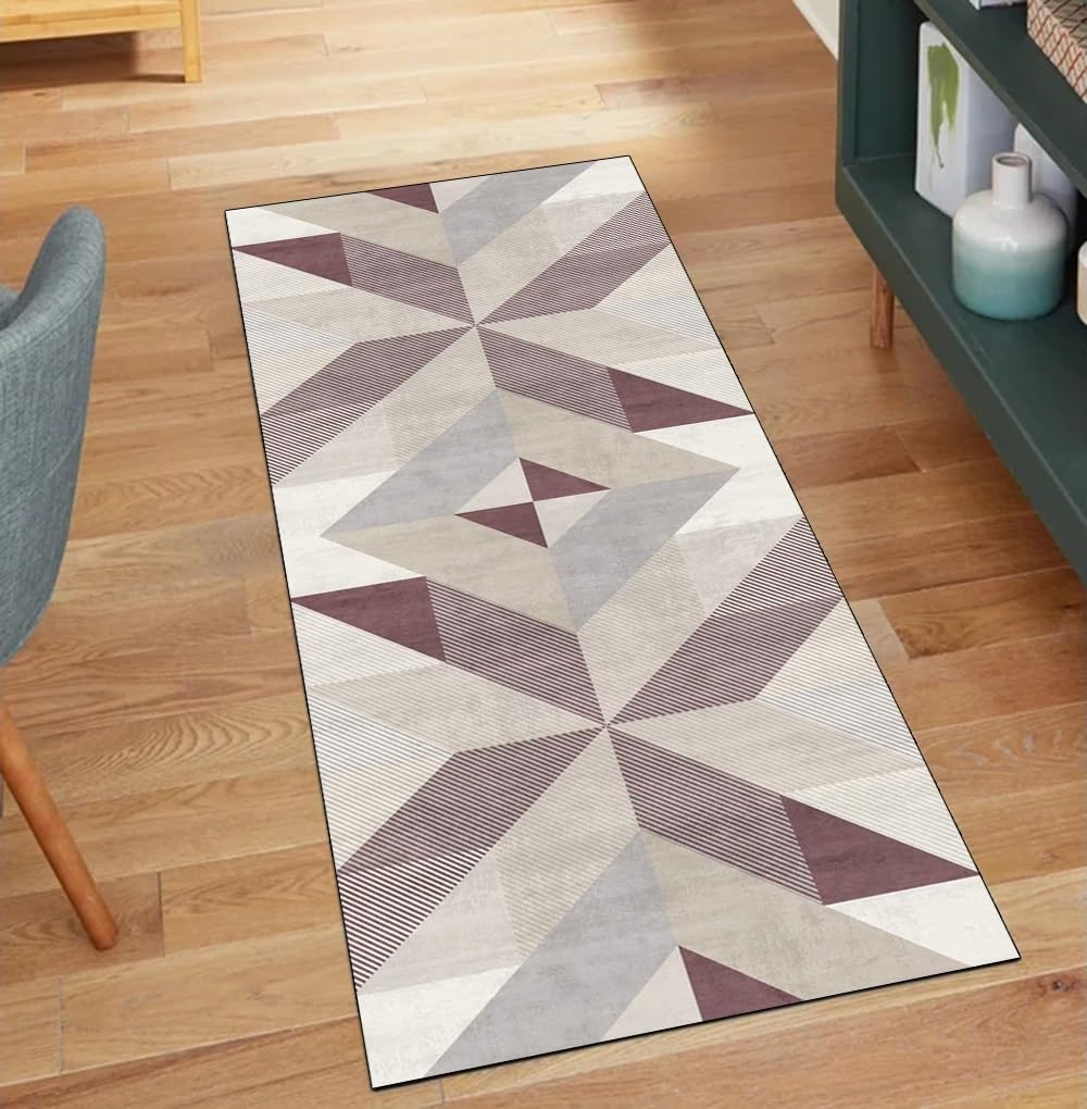 Alfombra de cocina geométrica para un suelo seguro y limpio 1