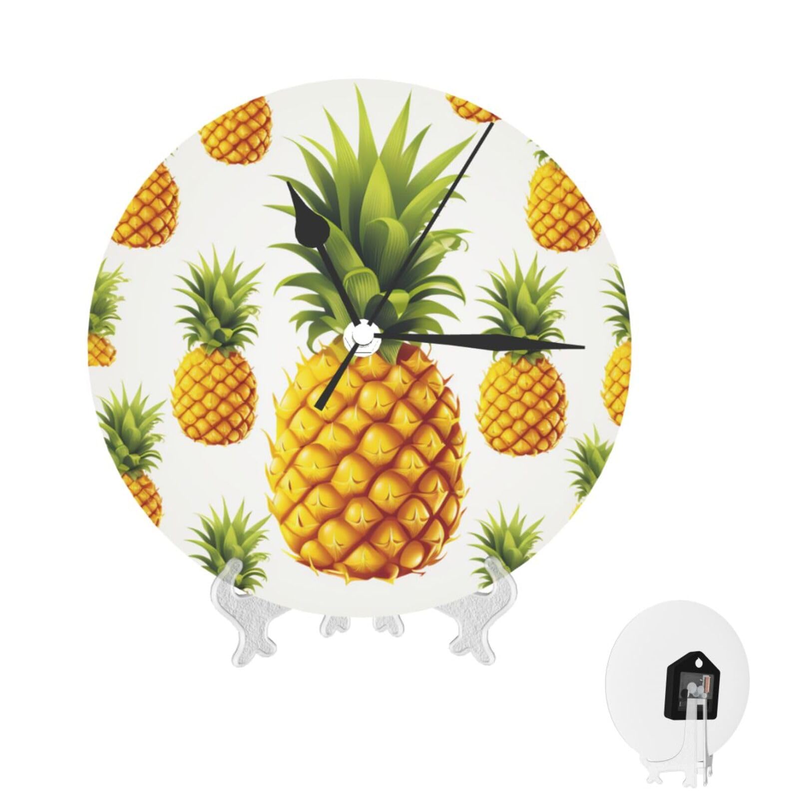 Horloge moderne decorative motif ananas pour illuminer votre maison