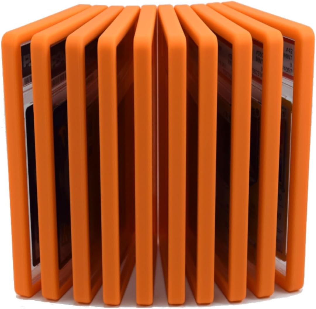 PSA Slab Bumper Guards 10PK (Orange) for Standard Graded PSA Slabs | PSA Slab Protector - Strong TPU, Exact Fit Snap Tight Protection | Shock Absorption | Matte Finish