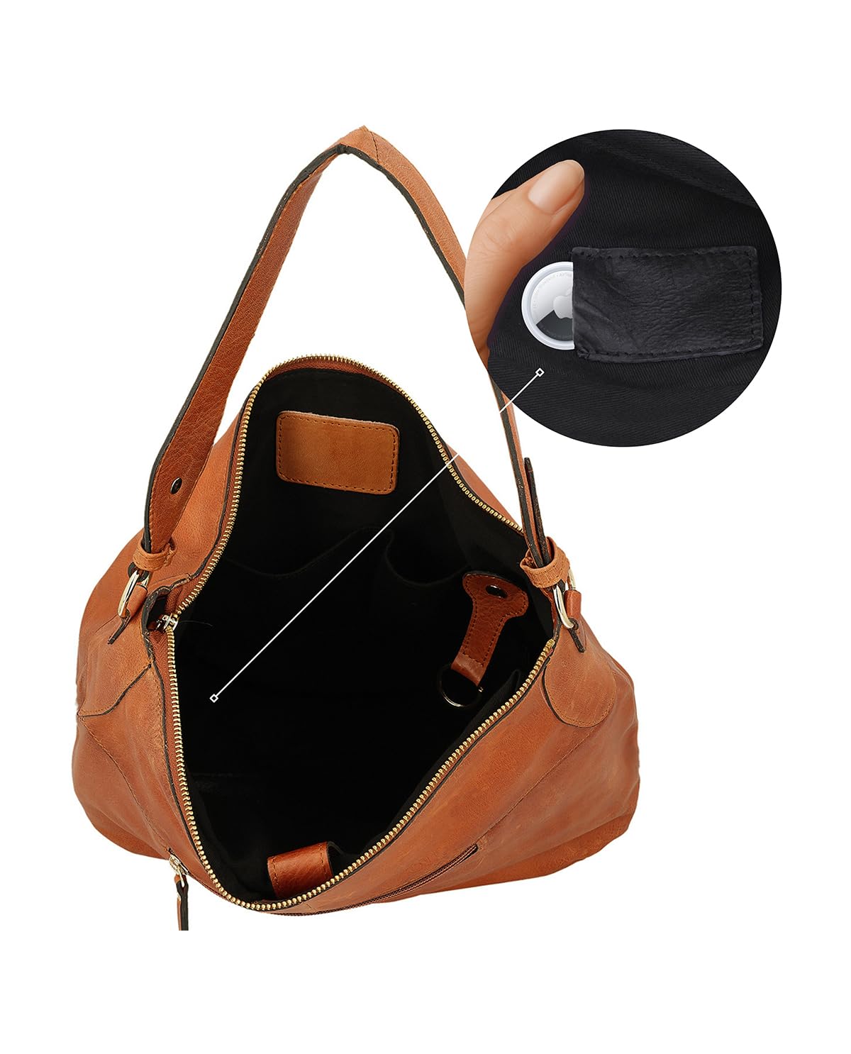 Gusti Shopper Leder - Hannah Damen Handtasche Umhängetasche Riementasche Schultertasche Unitasche Bag Shopping Tasche Ledertasche Leder