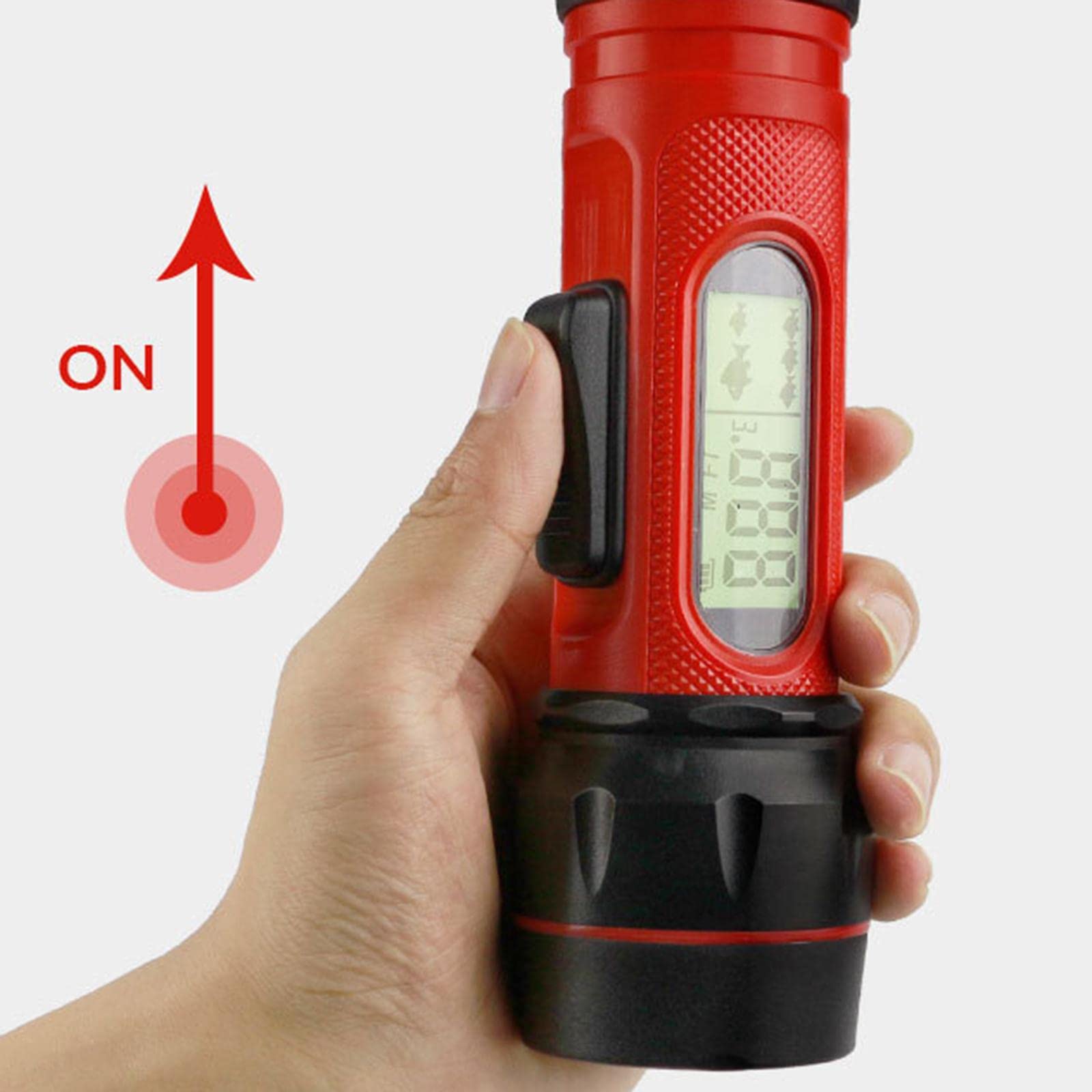Sondeur, de Poissons Portable, Sondeur de Pêche à Sonar avec écran, Appareil de Détection de Poissons, Mesure de La Profondeur et de La Temp