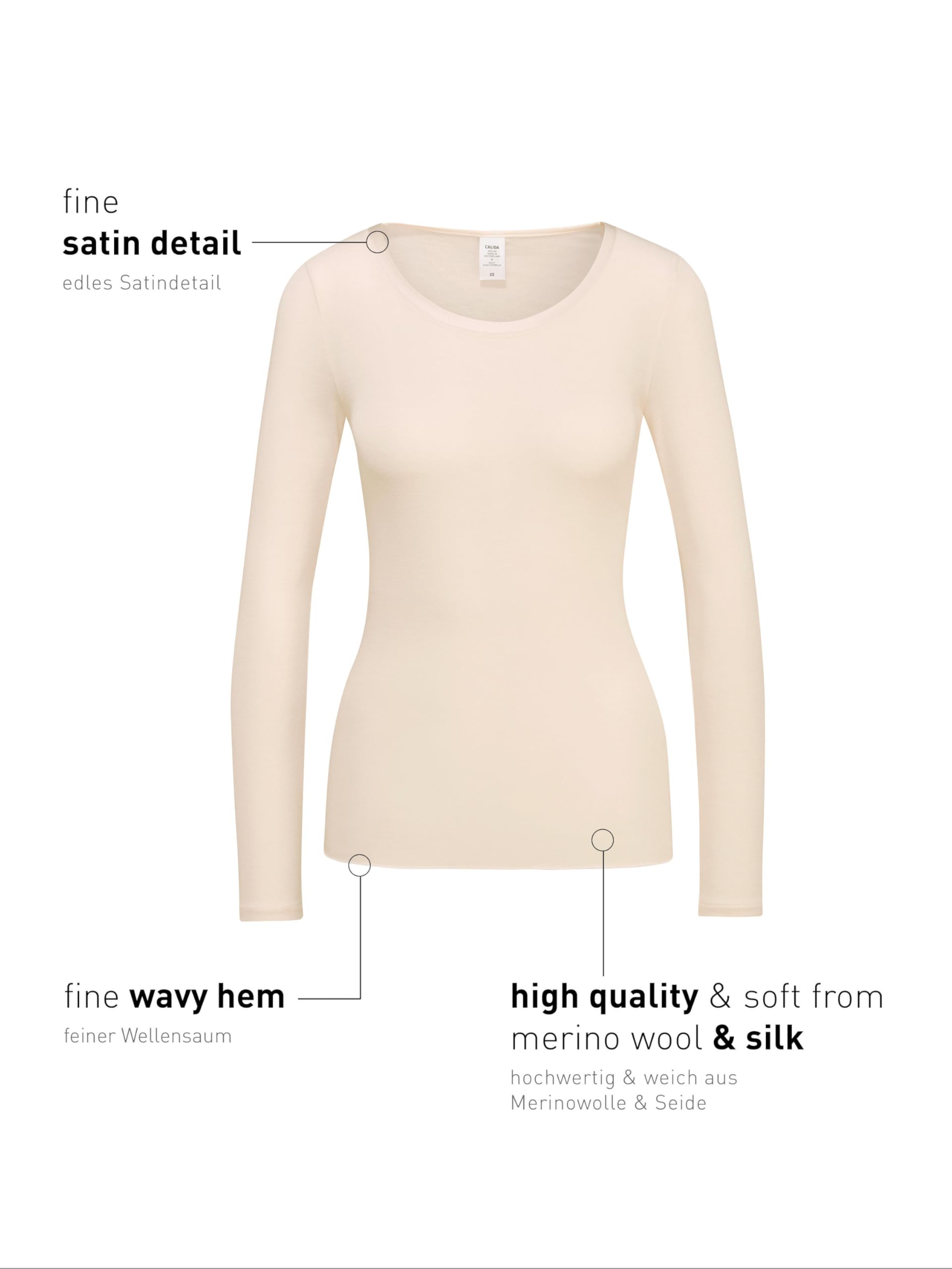 CALIDA True Confidence Top A Maniche Lunghe Canottiera Donna