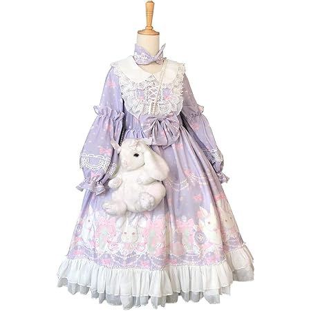 Amazon 未来ノ夢 ロリータ服 Lolita ワンピース 長袖 半袖 コスプレ 香水うさぎ 森ガール レディース かわいい M 長袖 コスプレ 仮装 通販