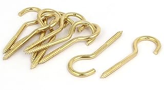 Aexit M4.5 Metal Quality Parts Copper Plated Self Tapping Screw Eye Hook Gold Tone 10pcs Model:42as603qo719