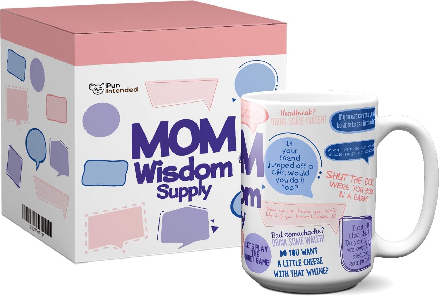 Funny Coffee Mug - Mom Wisdom Supply - 15 Oz with Beautiful Gift Box - Best as Gift for Mother's Day, Birthdays, Christmas, from Daughter, Son, or Husband. Novelty, Porcelain Funny Coffee Mug - Mom Wisdom Supply - 15 Oz with Beautiful Gift Box - Best as Gift for Mother's Day, Birthdays, Christmas, from Daughter, Son, or Husband. Novelty, Porcelain