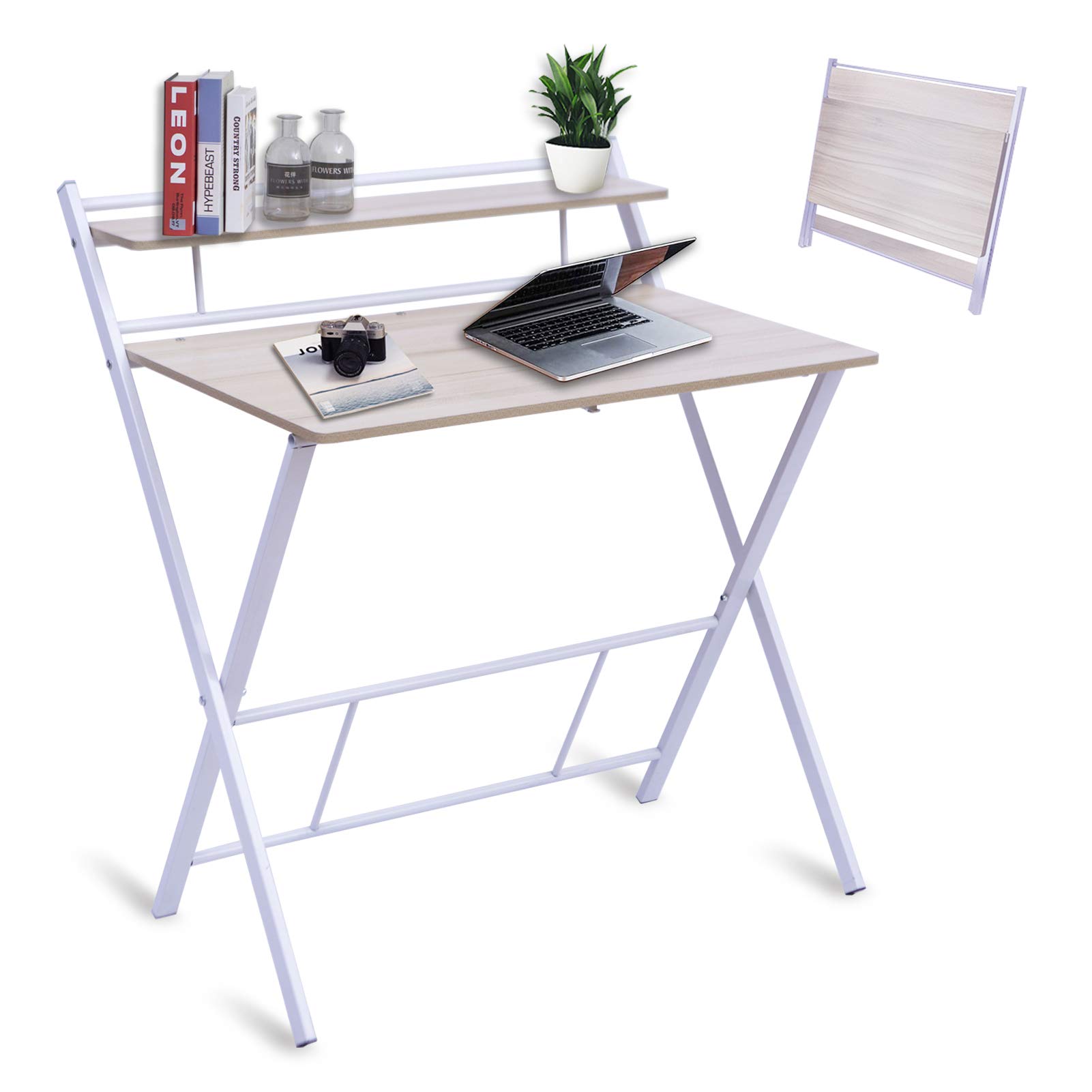 Buy BLNDQMY 40 Inch Folding Desk for Small Space No Assembly Required