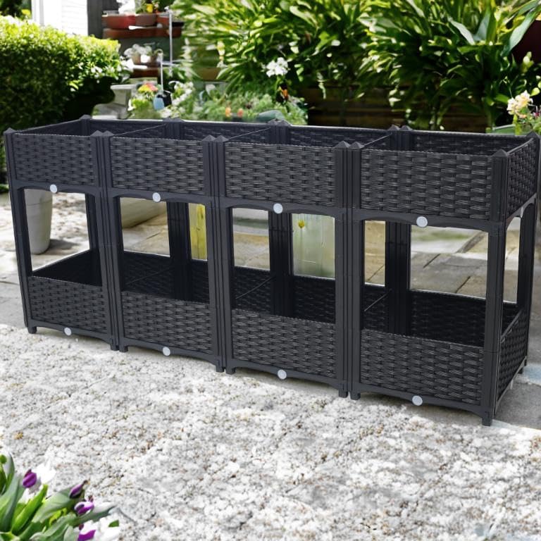 Jardinière surélevée modulaire pour créer un parterre de fleurs au balcon