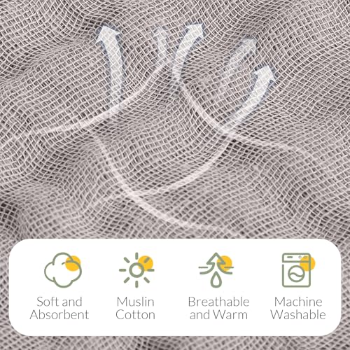 Image of VitalCozy 8 Pcs Baby Muslin Hooded Bath Towels and Washcloths, Muslin Hooded Baby Towels Absorbent Blankets for Gift Newborn Infant Shower (Morandi Color)