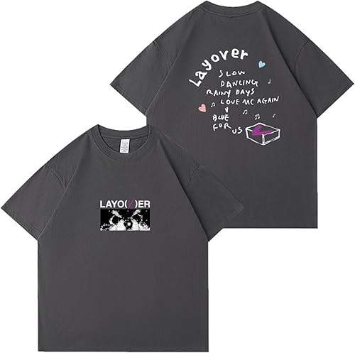 Camiseta con diseño de V Layover Merch K-pop Kim Tae Hyung de algodón para fanáticos lindos