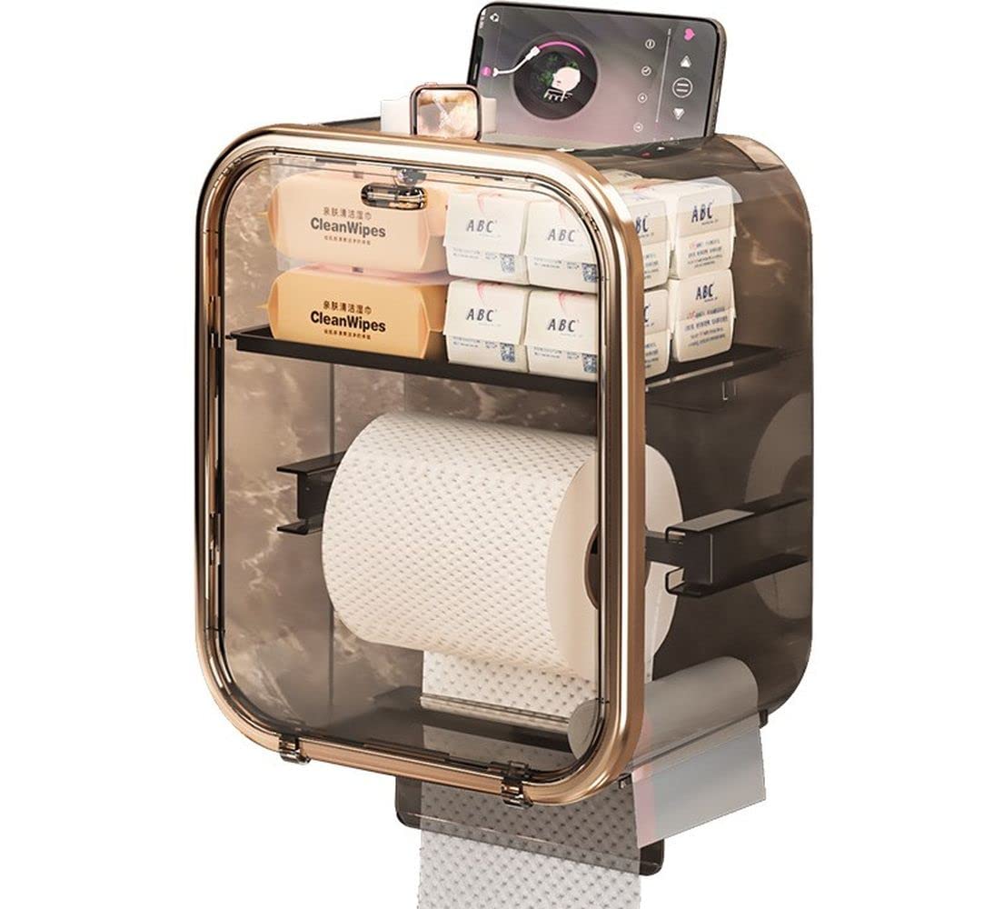 Maxbell Toilet Tissue Holder Toilet Paper Holder with Shelf Multifunction Wall Mount Bathroom Storage Organizer with Waterproof Tissue Box Paper Dispenser (B0BZW5FG1D) Amazon Price History, Amazon Price Tracker