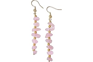 Boho Rose Quartz Earrings: Adorn Your Spirit with Nature's Charm