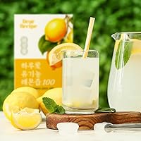 Vista 5 de [30 Sticks] Organic 100% Pure NFC Whole Lemon Juice Sticks – 20g Each – Italian Lemon, Cold Pressed, Product of Korea, Non-GMO, No Sugar Added