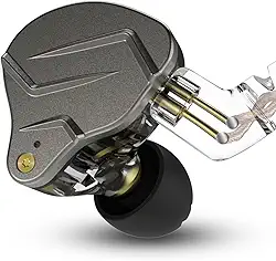 KZ ZSN Pro in Ear Monitor IEM com Armadura Dinâmica Híbrida Equilibrada, Som Estéreo Graves Claro, Fones de Ouvido com Fio para Jogos, Cabo Ergonômico Confortável de 2 Pinos (Cinza sem Microfone)