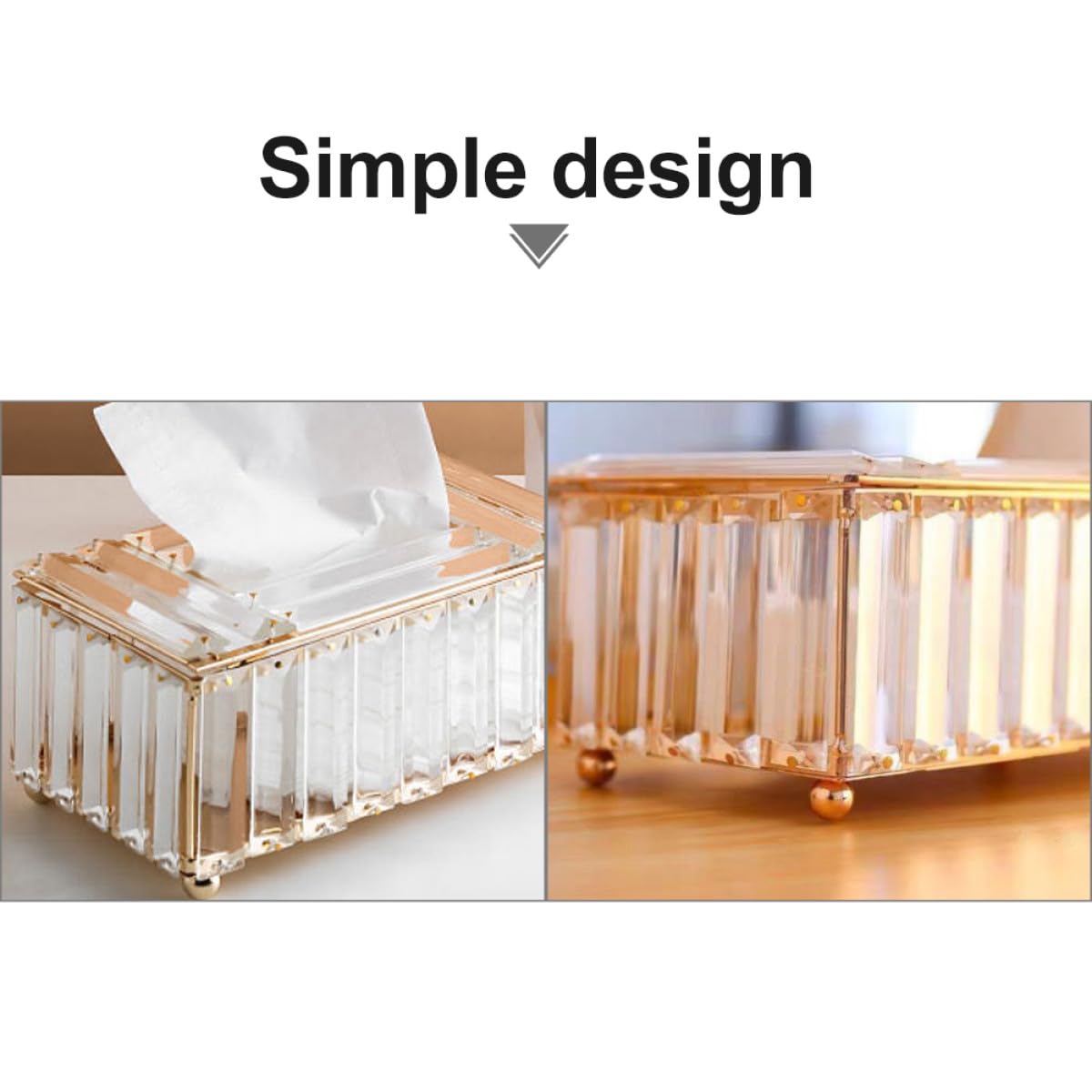 Boîte à Mouchoirs en Blanc Alliage Doré Porte-Serviettes Pratique et Résistant la Saleté en Blanc Alliage Doré Design Moderne Délicat pour Maison, Hôtels et Cafés