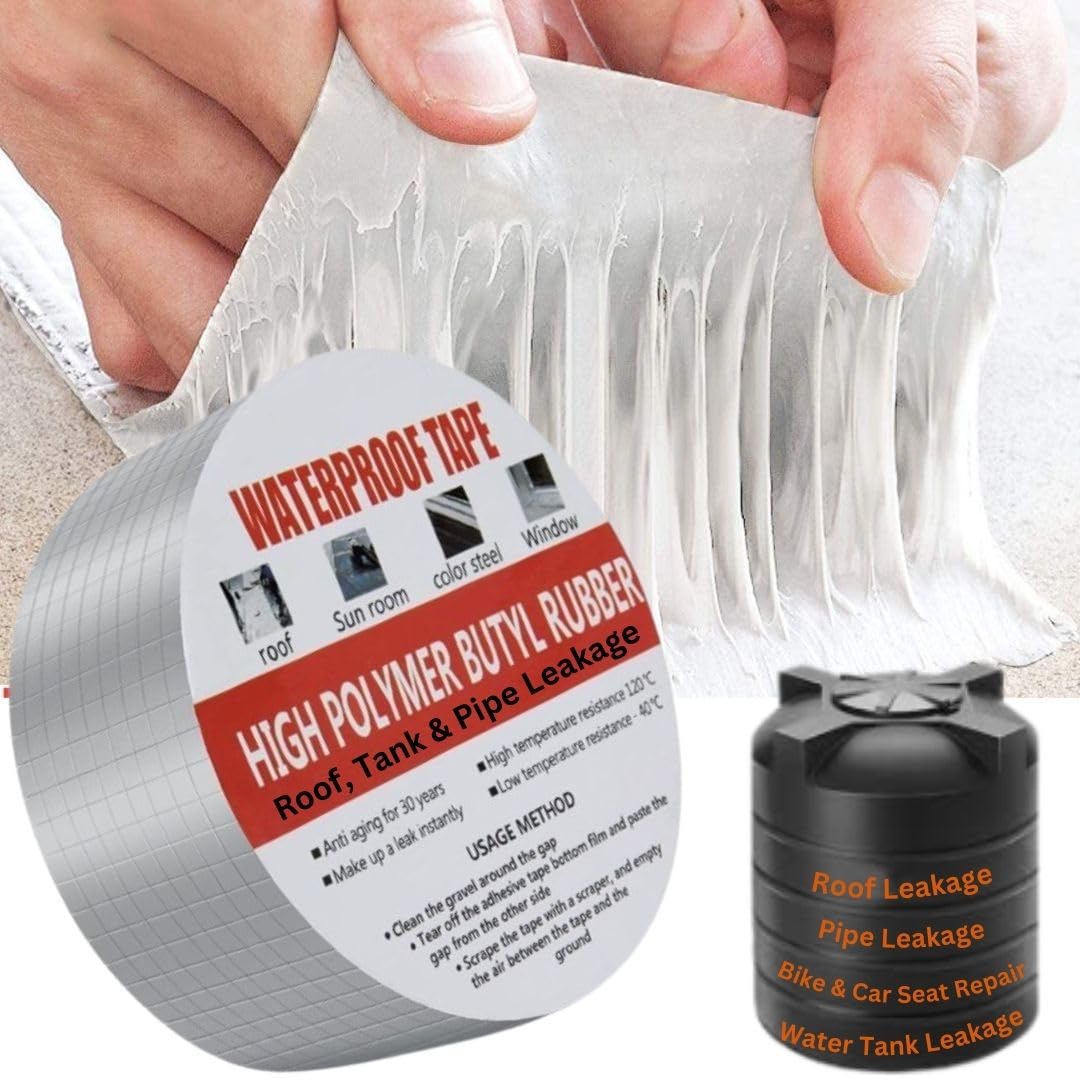 Medirich Lifesciences ® Water Proof Tape for Roof Leakage and Water Tank Leakage Repair | Leakage Repair Waterproof Tape | 120°C to -40°C | 400 g x 5 CM Pipe Repair Tape | Pack of (1) (B0DHPX73ST) Amazon Price History, Amazon Price Tracker