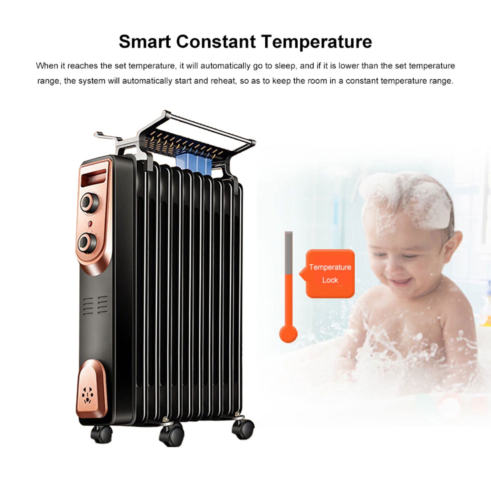 Oil Filled Radiator Heater, 9/11Fin Silent Space Heater with 3 Power  Settings, Tip-Over u0026 Overheat Protection, Black : Amazon.co.uk: Home u0026  Kitchen