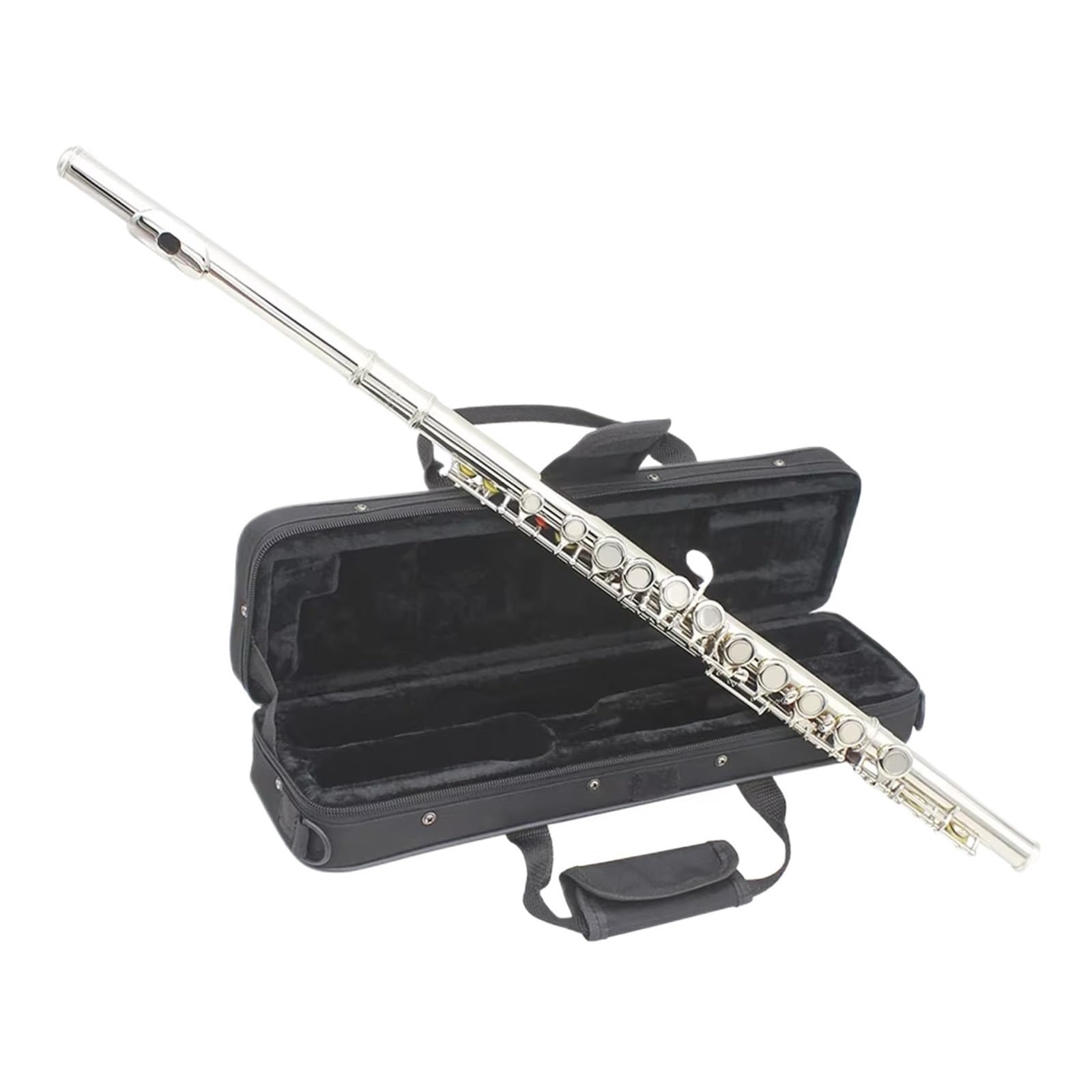 Flauta 16 agujeros cerrados llave C flauta transversal profesional instrumento Musical de concierto con caja paño de limpieza guantes de palo