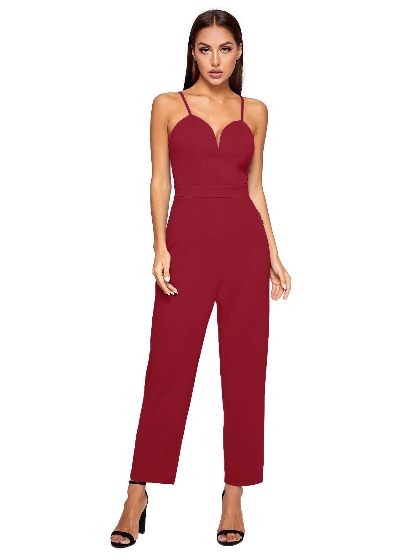 (Size M) Romwe Women's Elegant Sweetheart Neck Strapless Stretchy Party Romper Jumpsuit