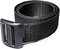 Vista 7 de CQR - cinturón táctico, cinturón resistente, estilo militar, correa de nailon, hebilla de liberación rápida. Paquete de 2 Dura Nylon Negro/Negro