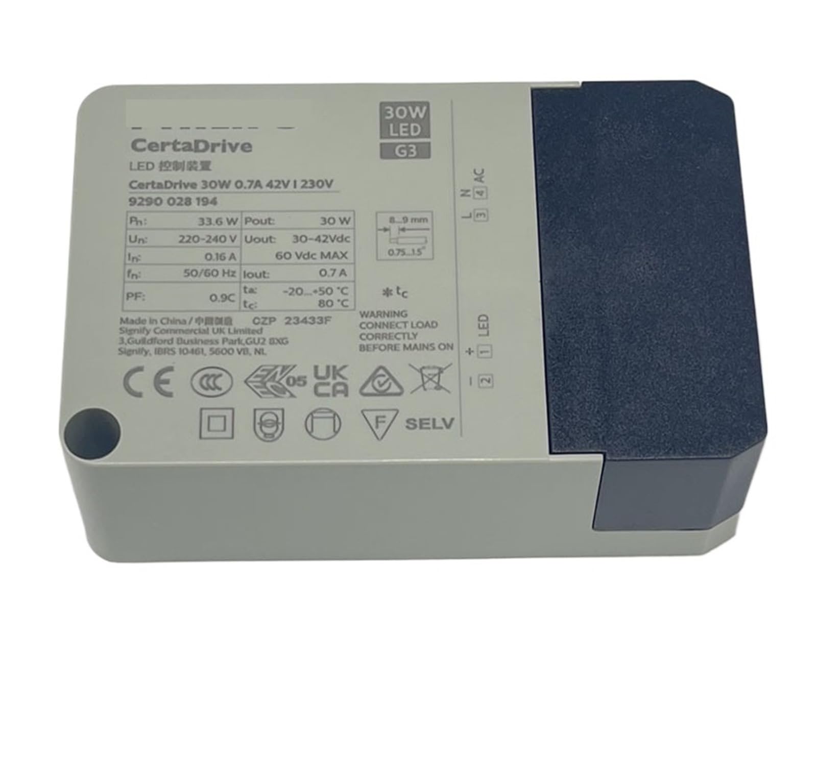 Alimentation LED 30W pour pilote de dalle lumineuse de salon moderne 30-40V