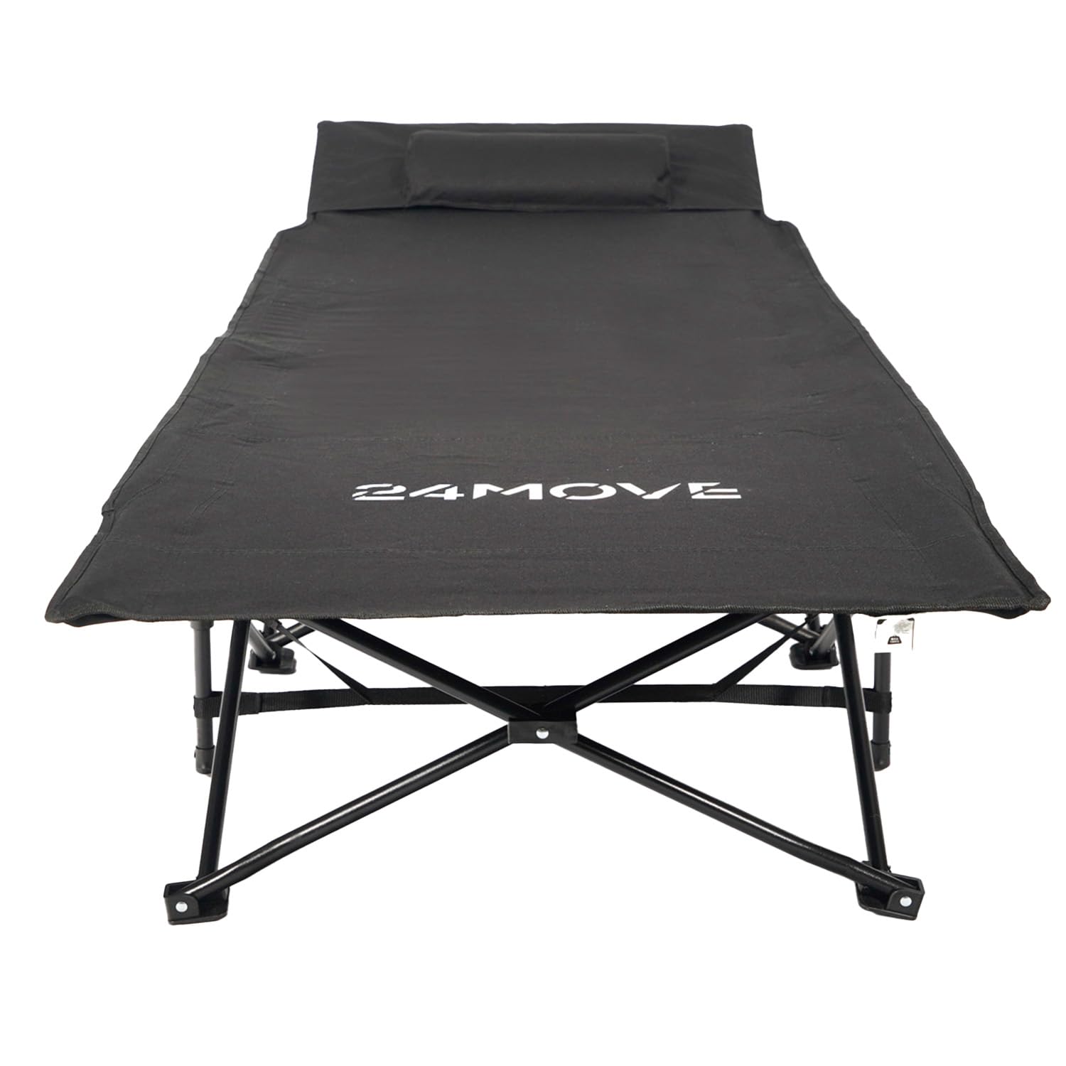 24MOVE® Feldbett Campingbett bis 150 kg In-und Outdoor Camping faltbar, 190 x 67 x 34cm, tragbar mit Tasche, für Garten oder Reisen, schwarz