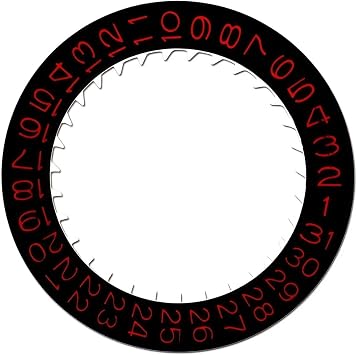 NH36 NH35 Movement 3H Calendar Window Disc Black White Date Letter Wheel Dial Mechanical Wristwatches 4R35 4R36 WeekBlack-Red