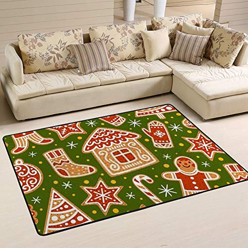Tapis de Noël pain d'épices vert grand format pour protéger le sol du sapin - 2