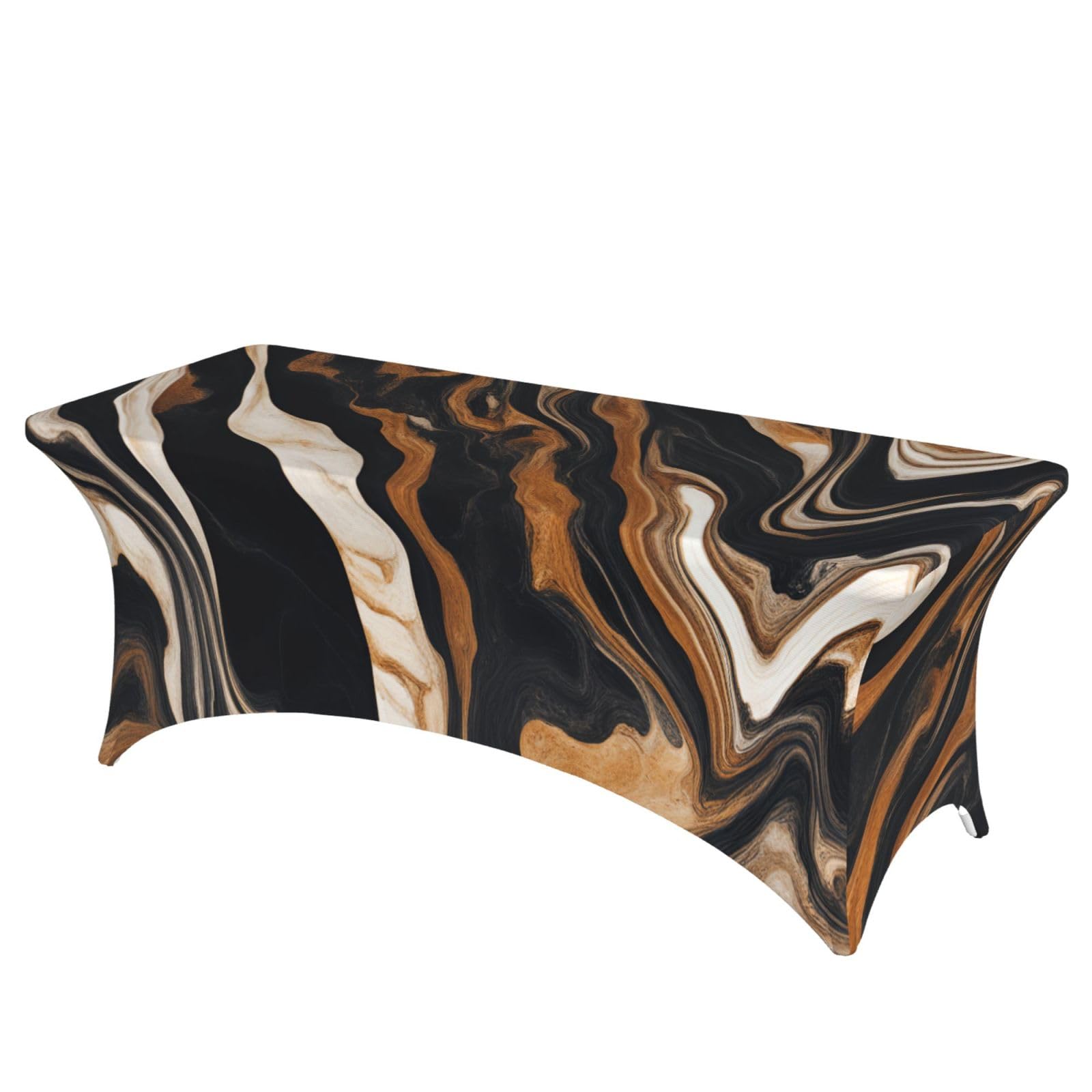 AYYQWE Abstract Marble Stone Print Elastic Rectangular Tablecloth For Banquet Outdoor Picnics Office Table Cover