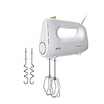 Braun MultiMix 1 HM 1110 WH, Mixer Elettrico con Tecnologia FastMix, 4 Velocità + Turbo, Easy-Click, 2 Fruste e 2 Impastatori Lavabili in Lavastoviglie, 450W, Bianco