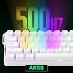 FUN60 Ultra Clavier de jeu rapide de déclenchement 8k Commutateur magnétique TMR Clavier filaire en aluminium 60% Blanc brillant MagMech, Commutateur magnétique d'éblouissement