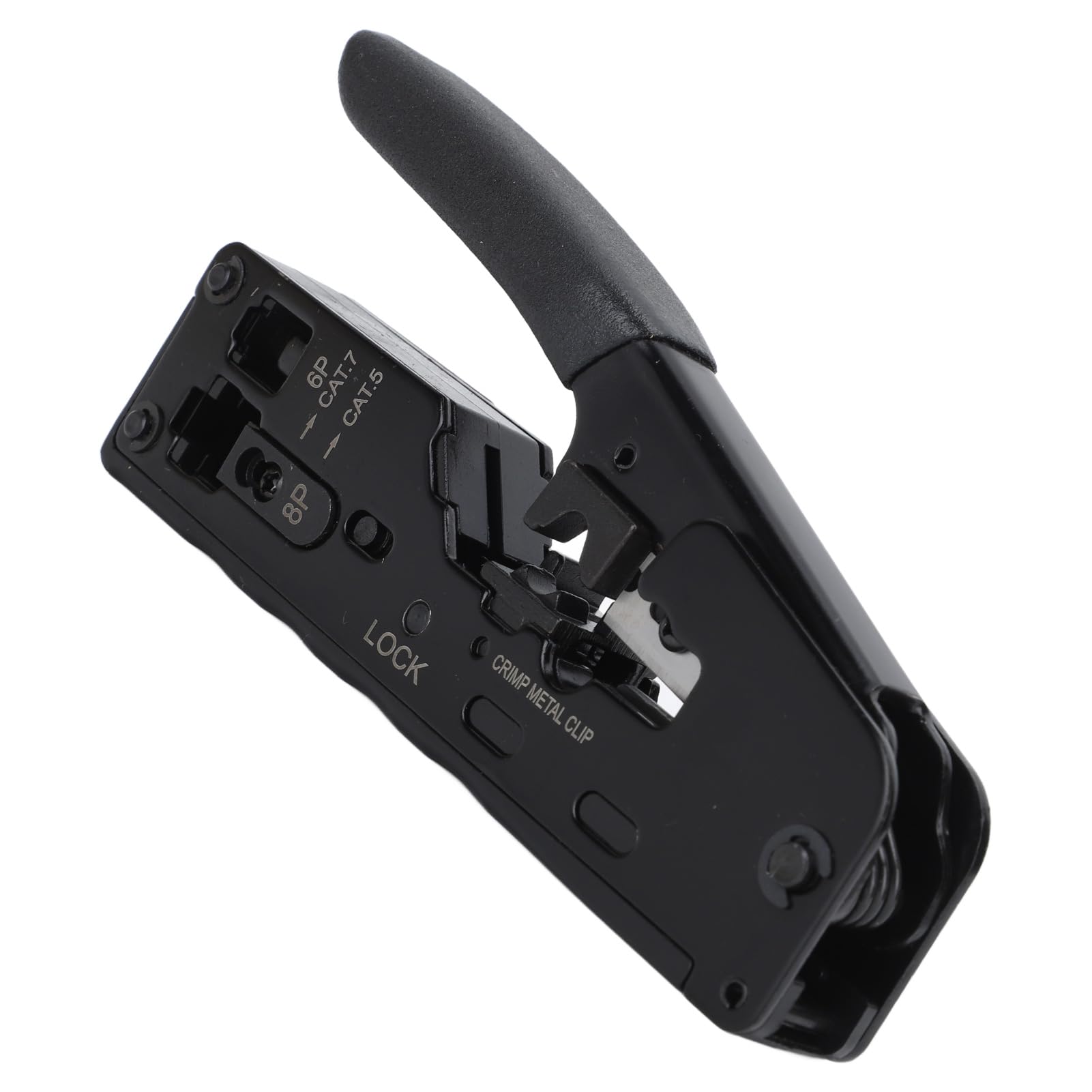 Pinza Crimpatrice RJ45, Pinza per Cavi Ethernet con 50 Testine di Rete per Cat5 Cat5e Cat6, con Tester per Cavi di Rete Spelafili, per Linee di Computer di Allarme Telefonico