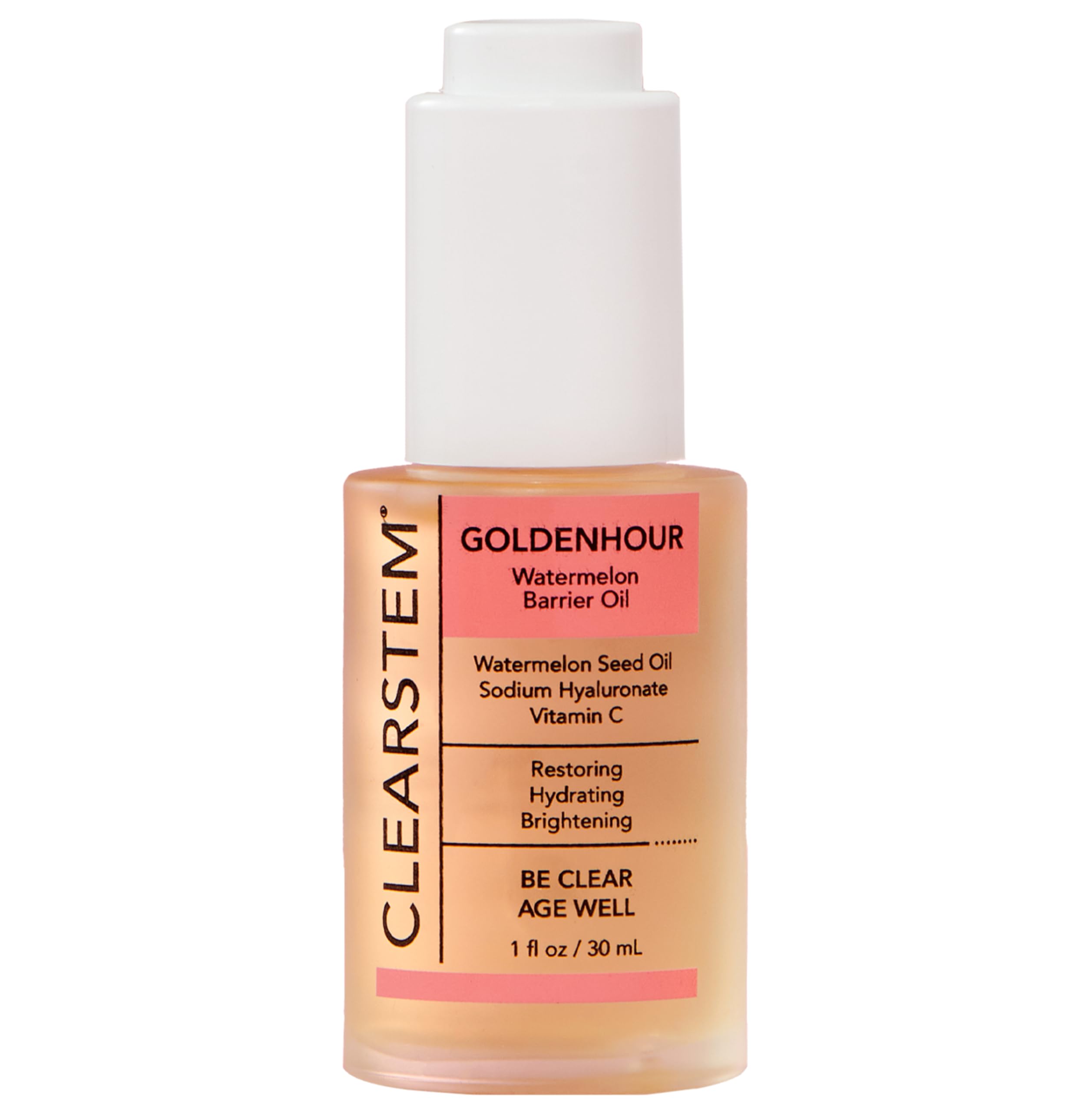 CLEARSTEM GOLDENHOUR Hydrating Facial Oil - Plumping Face Oil for Women for Deep Face Hydration - Non-Comedogenic Vitamin C Oil for Skin with Hyaluronic Acid and Watermelon Seed for Glowing Skin